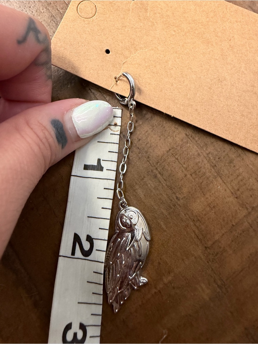 Harry Potter silver hedwig letter mini dangle hoop earrings new owl letter - Picture 5 of 5